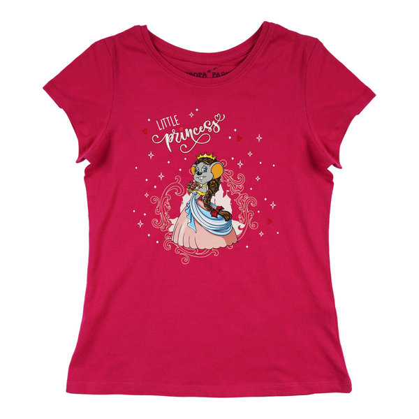 T-shirt enfant rose fuchsia Edda Euromausi Princesse