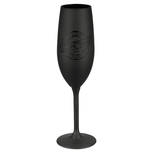 Champagne glass matte black Europa-Park stamp