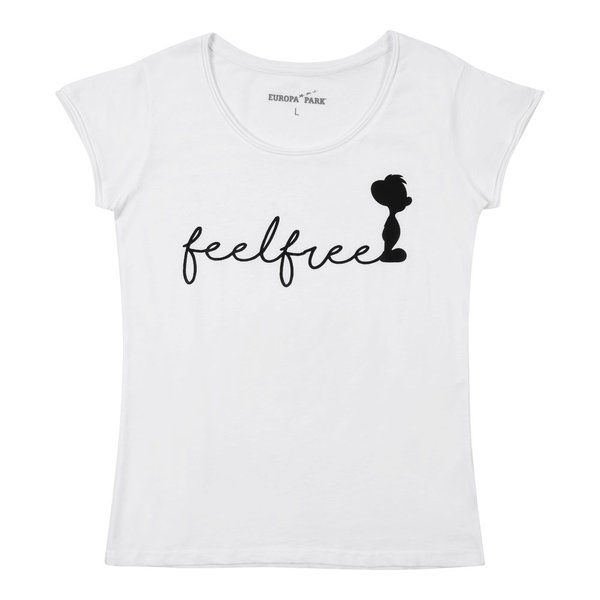 Damen T-Shirt "feel free" weiß