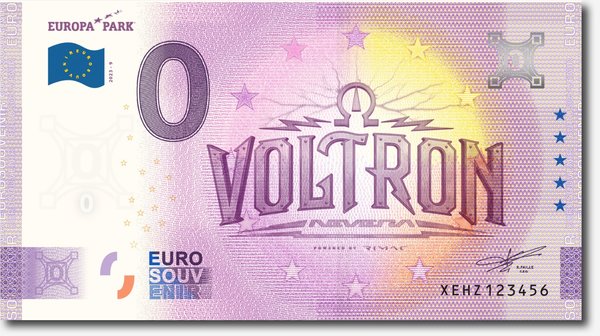 Billet Euro souvenir Europa-Park Voltron Nevera