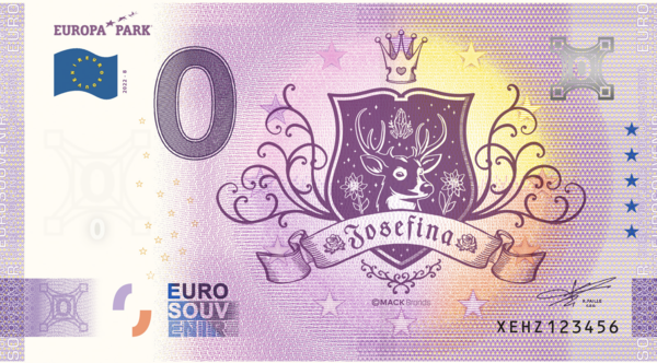 Billet Euro souvenir Europa-Park Josefina