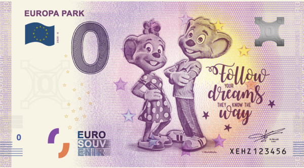 Billet Euro souvenir Europa-Park Ed&Edda dreams