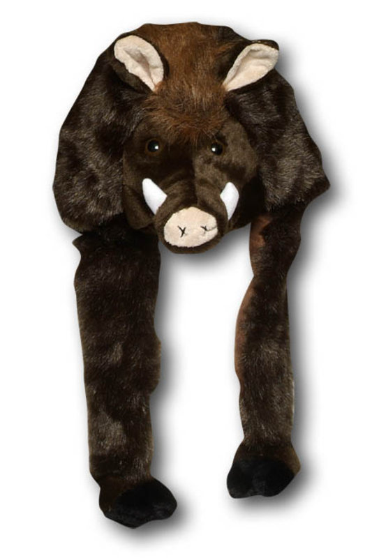 Bonnet en peluche sanglier