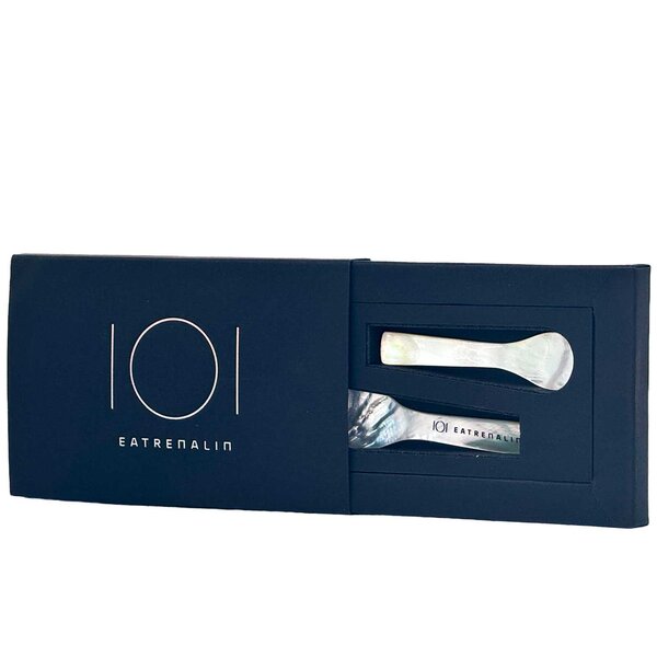Eatrenalin 2 white Mother-of-Pearl Spoons as Caviar Cutlery