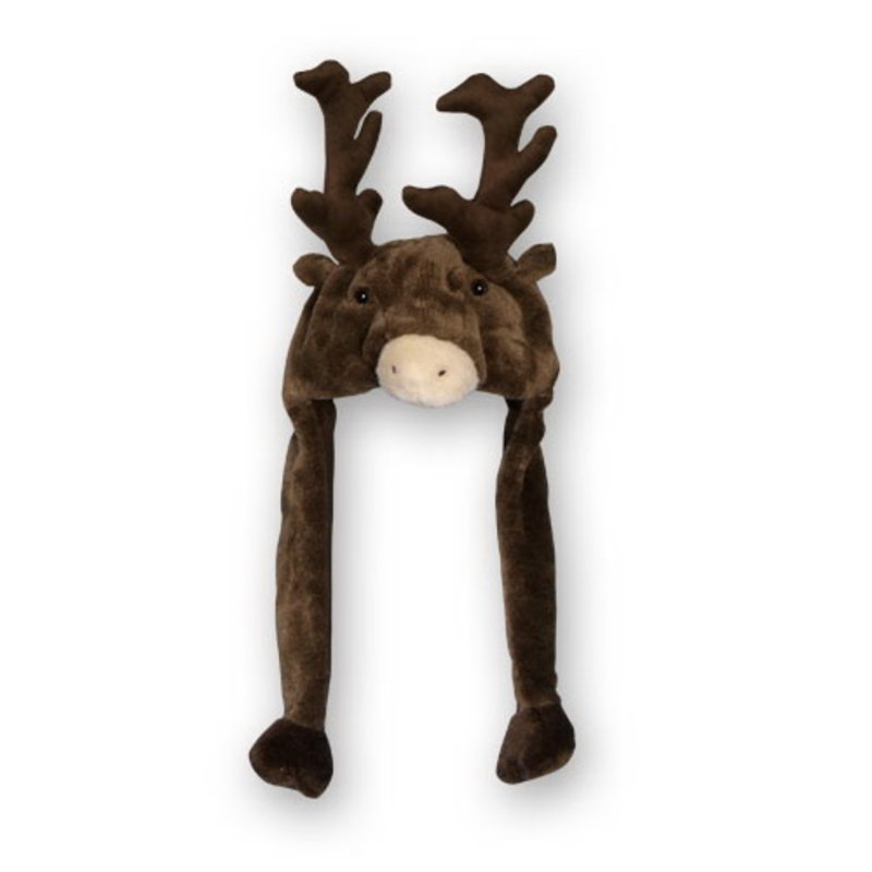 Bonnet en peluche Renne