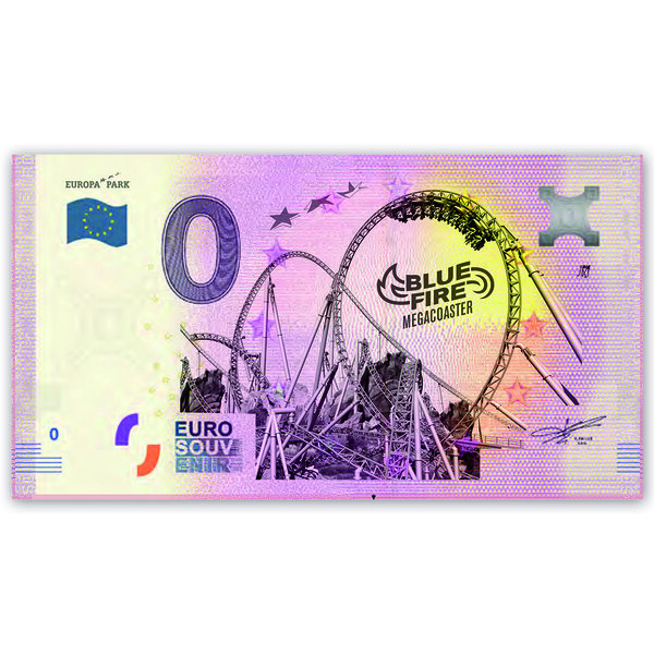 Billet Euro souvenir Europa-Park Blue Fire