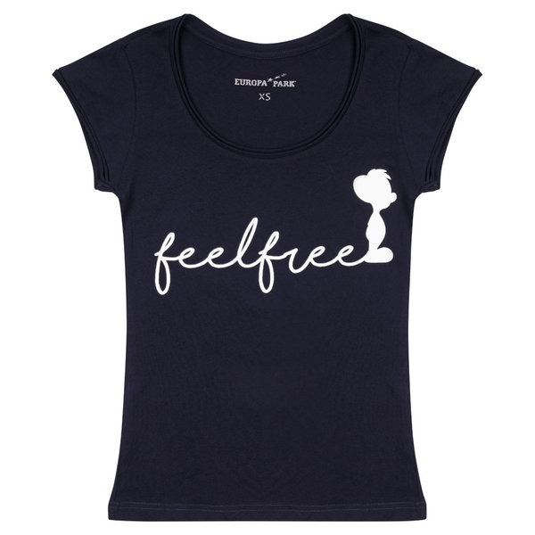 Damen T-Shirt "feel free" blau