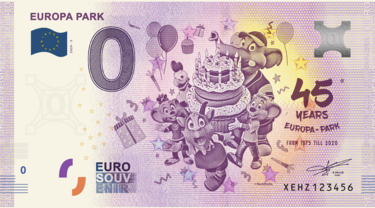 Billet Euro souvenir Europa-Park 45 Jahre