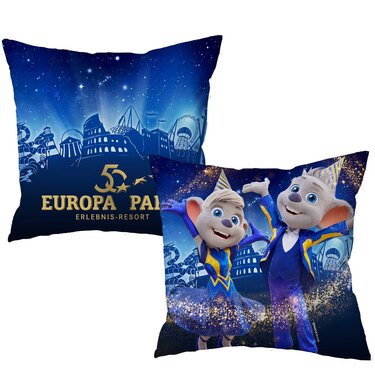 Cushion: Silhouette of the Europa-Park Resort / Ed & Edda partying