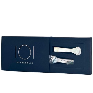 Eatrenalin 2 white Mother-of-Pearl Spoons as Caviar Cutlery