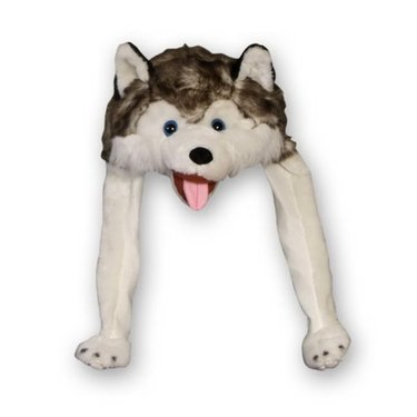 Bonnet en peluche Husky
