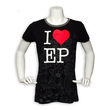 T-shirt noir femme « I love EP »
