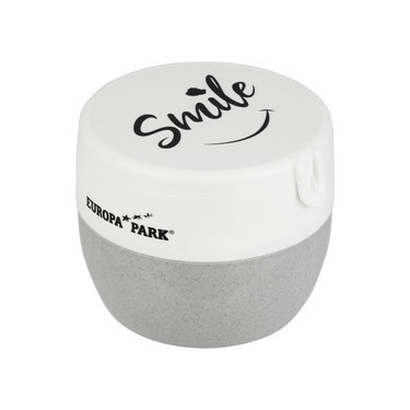 Lunch bento box round ‘Smile’ grey